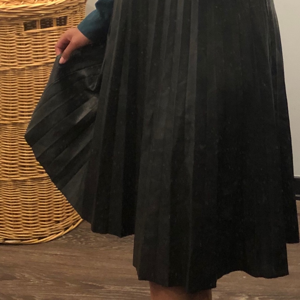 J. Crew faux leather pleated midi skirt